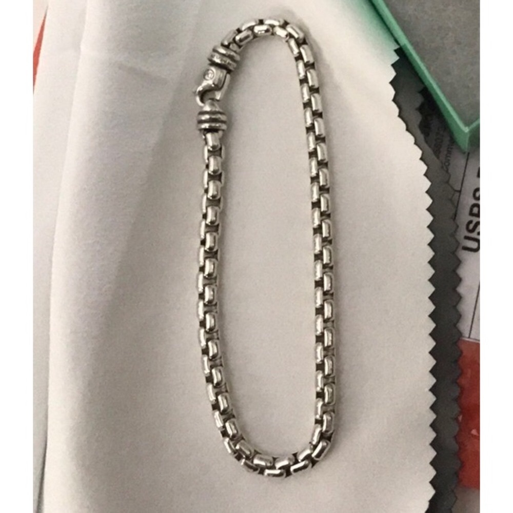 💯 David Yurman box chain bracelet 5mm 71/4” long sterling silver 925